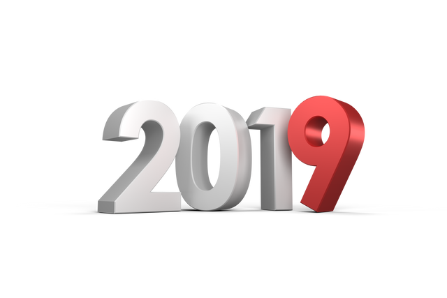 2019 Three Dimensional Gray and Red Numbers on Transparent Background - Download Free Stock Videos Pikwizard.com