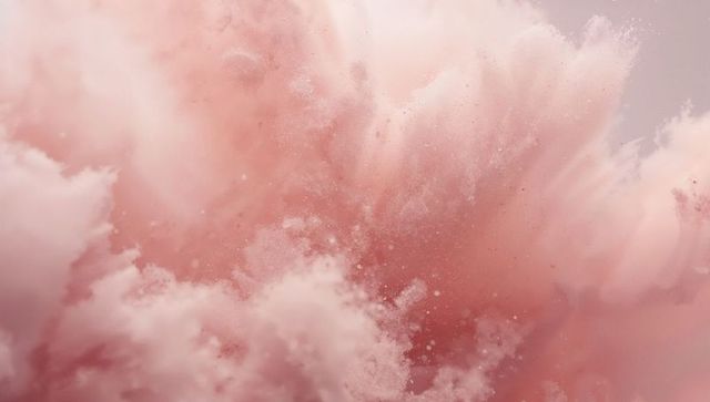 Ethereal Pink Cloud of Powdery Swirls in Abstract Void
