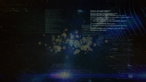 Futuristic Digital Code and Holographic Display Background