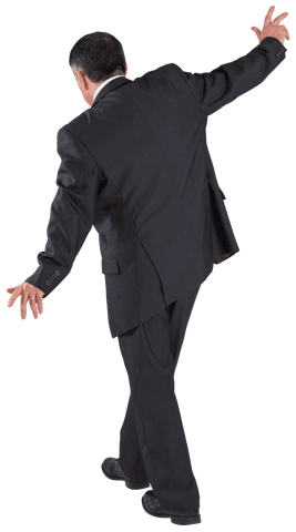 mature businessman balancing on transparent background - Download Free Stock Videos Pikwizard.com