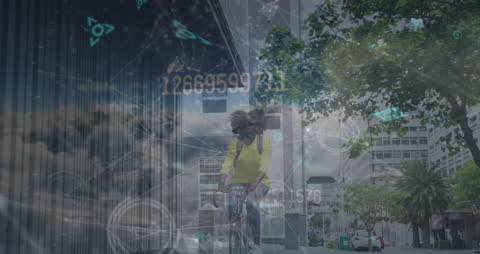 Network Technology Overlay on Cyclist in Urban Scene