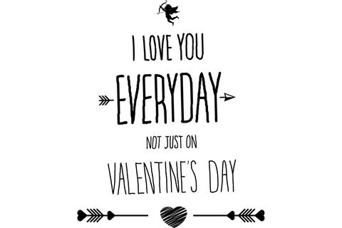 Valentine's day typography on transparent background