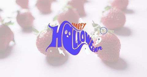 Colorful halloween typography with strawberries