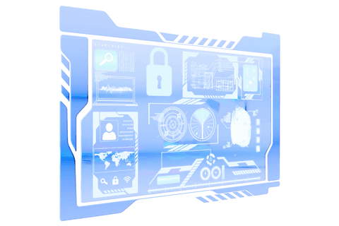 digital interface with padlock and fingerprint on transparent display - Download Free Stock Videos Pikwizard.com