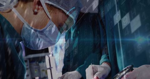 Experienced Surgeon Performing Precise Surgical Procedure in OR