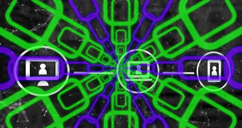 Digital Network Connections on Technological Background