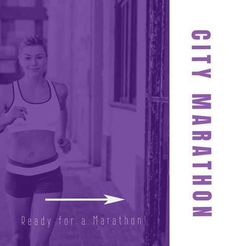 caucasian woman enthusiastically running urban marathon - Download Free Stock Templates Pikwizard.com