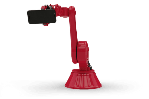 Red Robotic Arm Holding Smartphone Transparent Technology Communication - Download Free Stock Videos Pikwizard.com