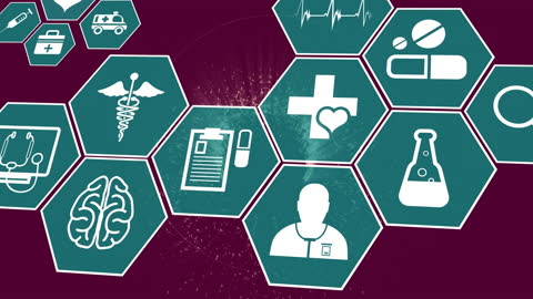 Abstract Antivirus Concept with Medical and Science Icons