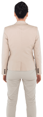 Transparent Rear View Asian Businesswoman Isolated on White Background