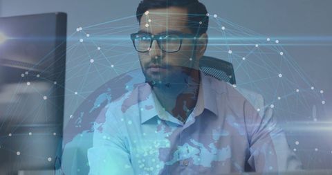 Businessman in Global Digital Network Concept - Download Free Stock Images Pikwizard.com
