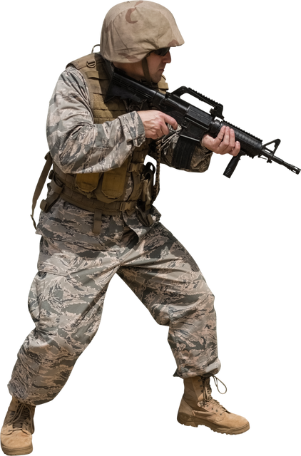 Transparent Soldier Wearing Helmet Holding Gun Isolated - Download Free Stock Videos Pikwizard.com