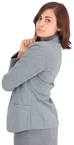 Confident Hispanic Businesswoman on Transparent Background