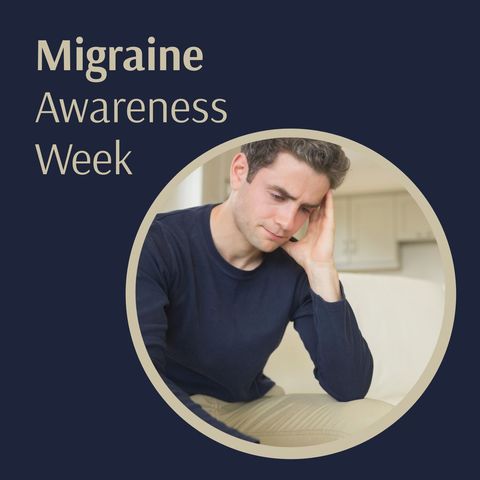 Digital Advertisement for Migraine Awareness Week Showing Man in Pain - Download Free Stock Templates Pikwizard.com