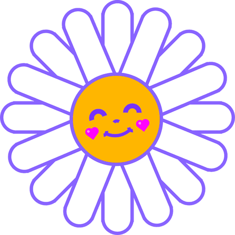 Cheerful Daisy Flower with Smiling Face on Transparent Background