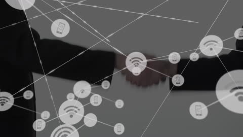 Global Connectivity Concept with Handshake and Network Icons