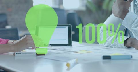 Innovative Business Team Collaborating with Digital Interface