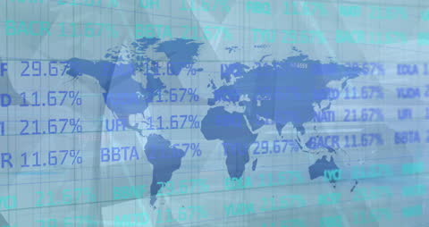 Global Financial Data Analysis with World Map Overlay