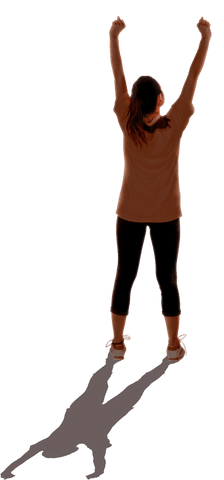 transparent woman celebrating victory with raised arms - Download Free Stock Videos Pikwizard.com