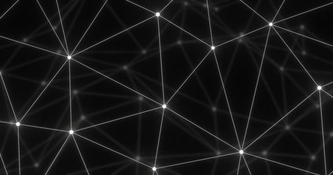 Abstract Network Connections with Glowing Nodes on Black Background - Download Free Stock Images Pikwizard.com