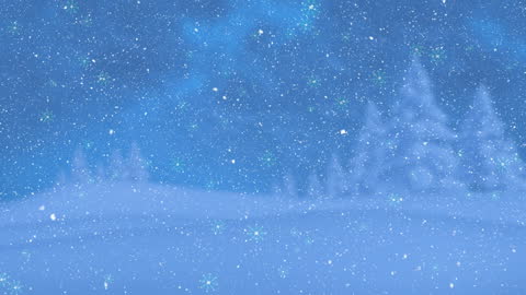 Snowfall Animation Over Winter Landscape