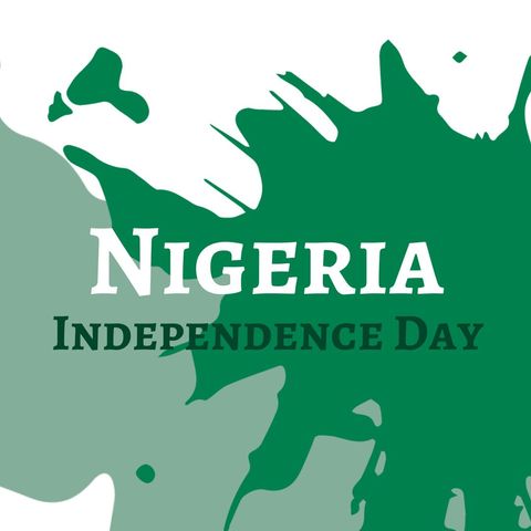 Nigeria Independence Day Celebration Design with Green Splash - Download Free Stock Templates Pikwizard.com