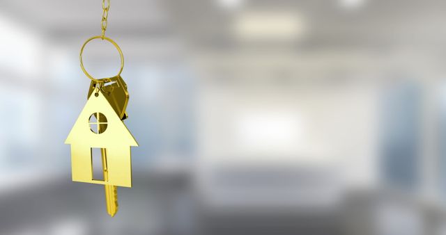 Gold Key with House Keychain Symbolizing Home Ownership - Download Free Stock Images Pikwizard.com