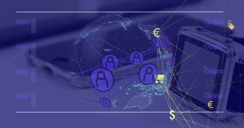 Digital Networking Interface with Data Exchange and Technology - Download Free Stock Images Pikwizard.com