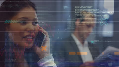 Businesswoman Analyzing Digital Data on Smartphone