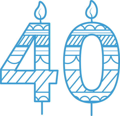 blue 40 birthday candle graphic on transparent background - Download Free Stock Videos Pikwizard.com