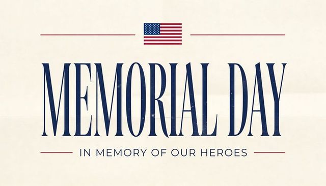 Memorial day remembrance poster honoring fallen heroes with minimalist american flag typography