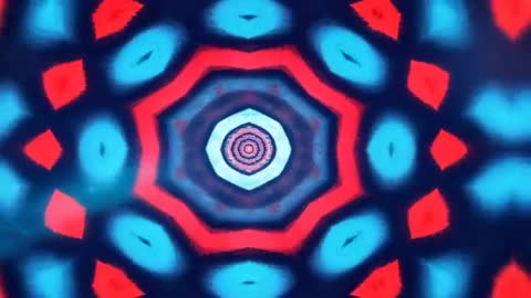 Pulsating Star-like Animation with Neon Shapes and Vibrant Colors