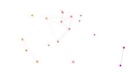 Abstract neon network with interconnected nodes