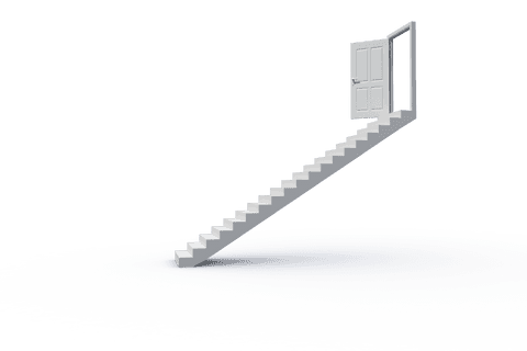 transparent staircase leading to open door with clear background - Download Free Stock Videos Pikwizard.com