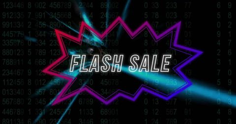 Flash Sale Neon Cyber Concept with Digital Background - Download Free Stock Images Pikwizard.com