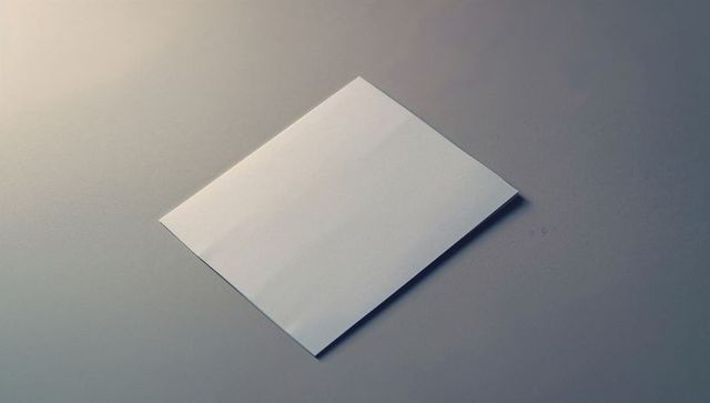 Minimalist blank white paper on elegant grey backdrop
