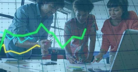 Group Analyzing Financial Data with Overlay of Charts in Office