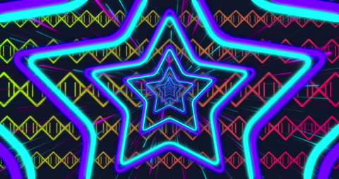 Neon Star Pattern with Dynamic Geometrical Shapes