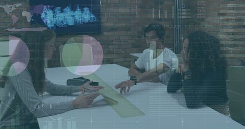 Innovative Business Team Analyzing Financial Data and Trends