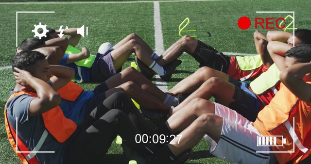 Sports Team Performing Group Sit-ups During Training Session - Download Free Stock Images Pikwizard.com