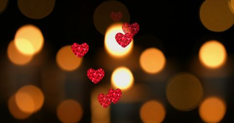 Romantic New Year's Eve Celebration with Hearts and Candles - Download Free Stock Images Pikwizard.com