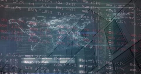 Global Digital Business Data with Futuristic Grid Overlay - Download Free Stock Images Pikwizard.com