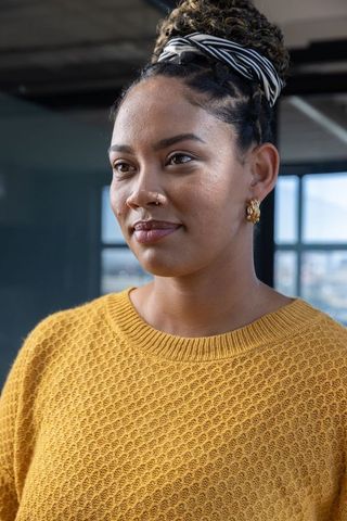 Professional african american woman in modern office setting