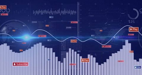 Digital Dashboard with Graphs and Interactive Elements - Download Free Stock Images Pikwizard.com