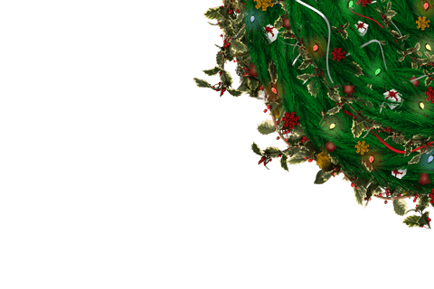 Transparent Christmas Wreath with Diverse Decorations