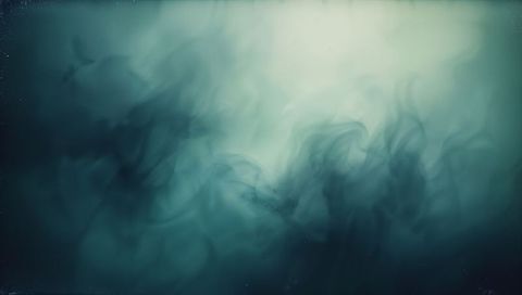 Swirling Teal-Green Ink Plume Drifting Through Water, Moody Cinematic Abstract Background