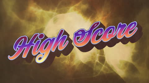 Retro High Score Text Glowing Abstract Background