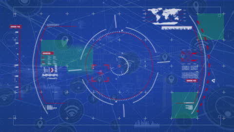 Futuristic Digital Interface with Data Analysis Widgets