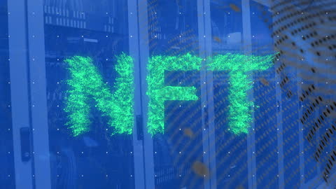 Digital NFT Concept in Futuristic Server Room