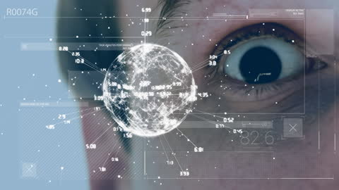 Biometric Scanning Concept with Digital Globe